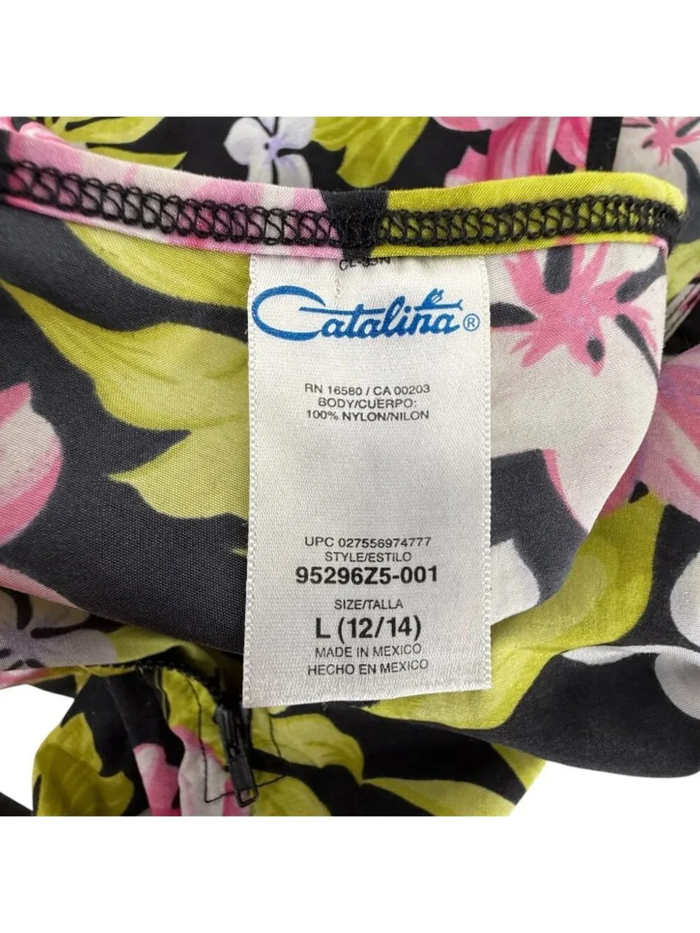 Catalina Womens Swim Bottom Skort Size 12 14 Skirt Short Hawaiian Print Damage - Picture 7 of 8